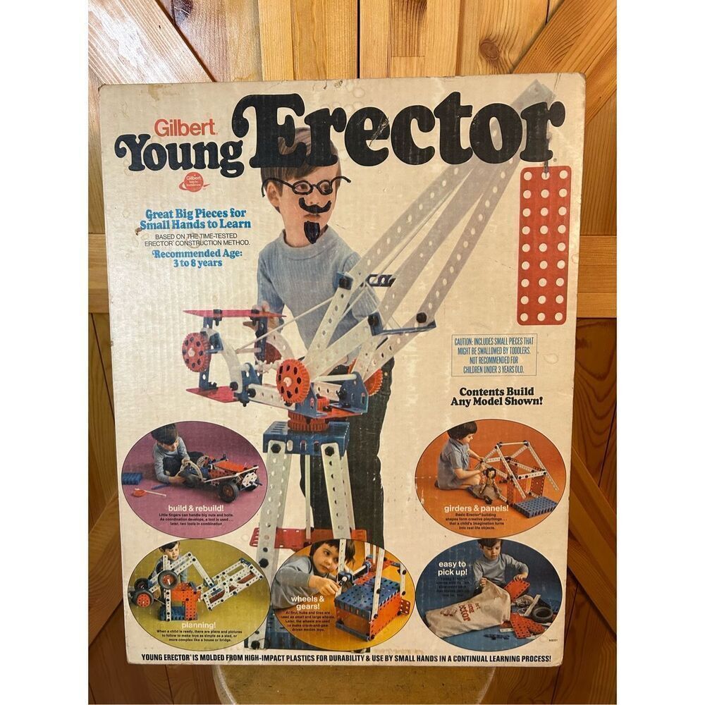 Vintage 1973 Gilbert Young Erector Set (33005) Great Big Pieces for Small Hands